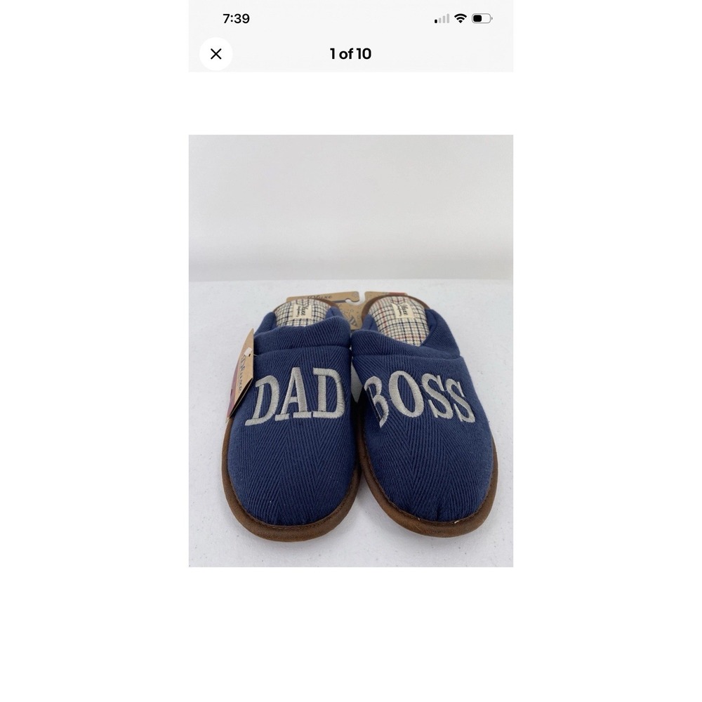 Dearfoams Dad Slippers Mens Dad Boss Gift Memory Foam Slippers Size M 9/10.
